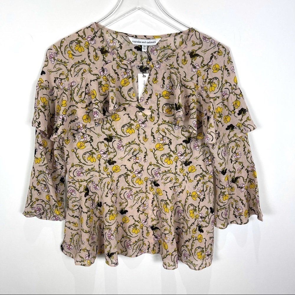 cupcakes and cashmere floral blouse tiered